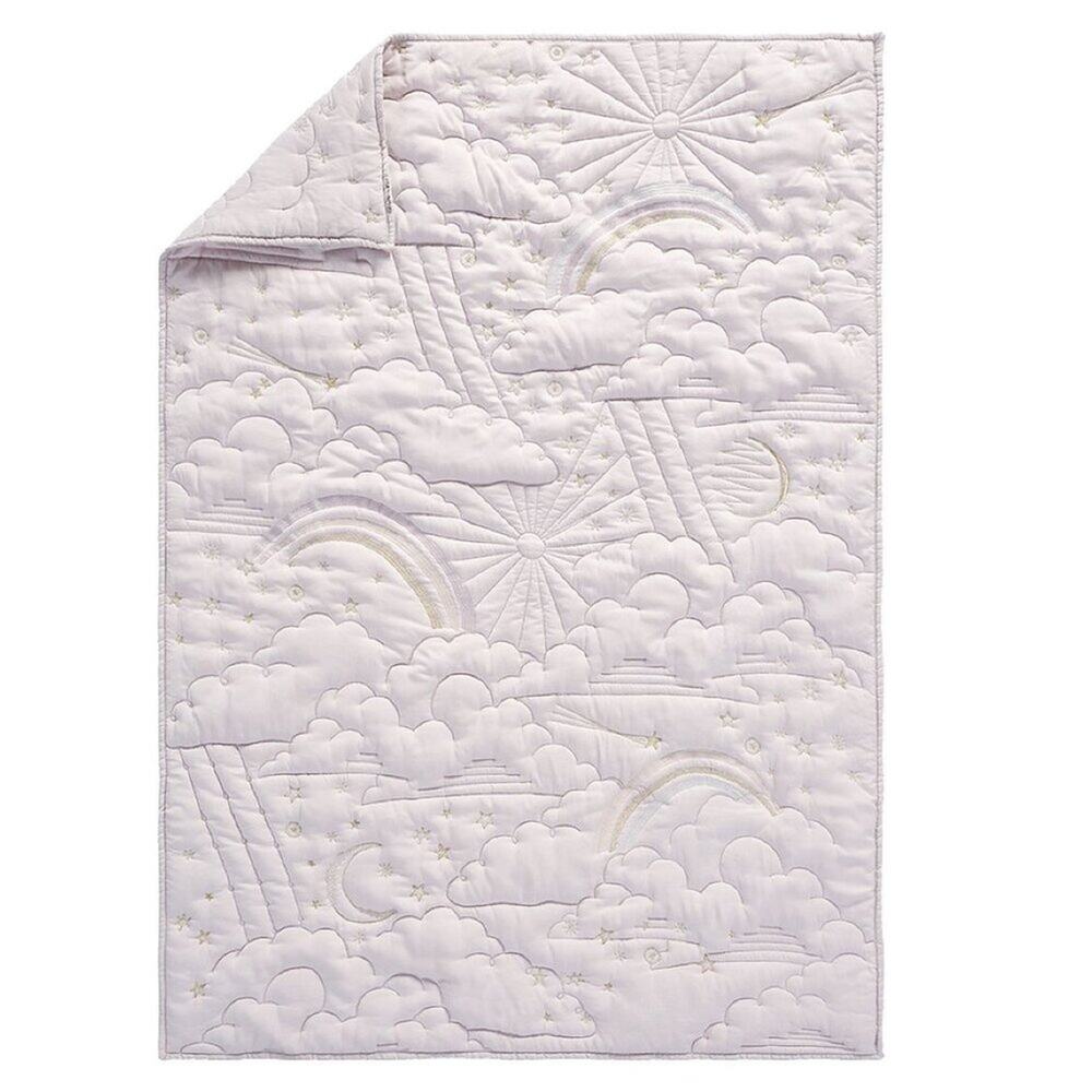 Pottery Barn Marlo Tencel Quilt Twin Size Lavender Purple Stitching Bedding NEW